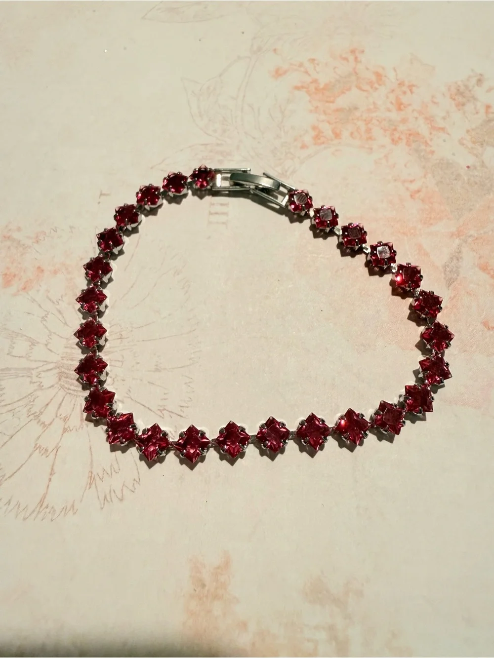 Pink Crystal Tennis Bracelet - Women Jewelry